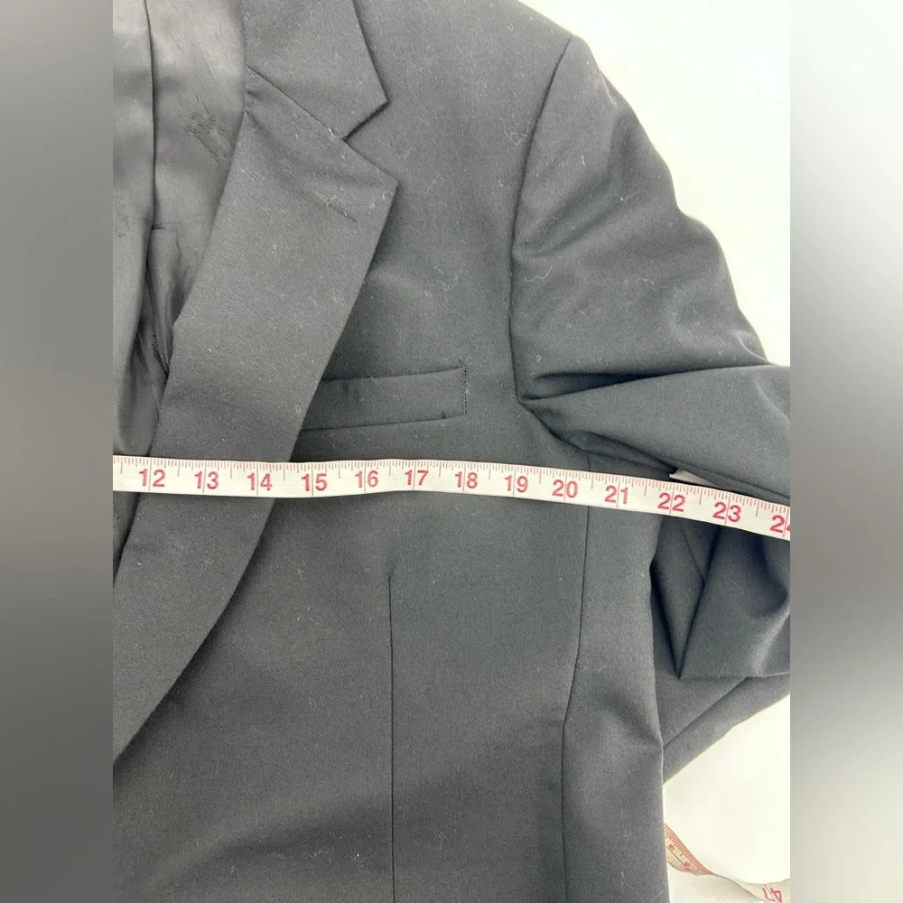 Vintage Burberry's Sport Coat Blazer Wool Black Silver Buttons 42R - Picture 11 of 13